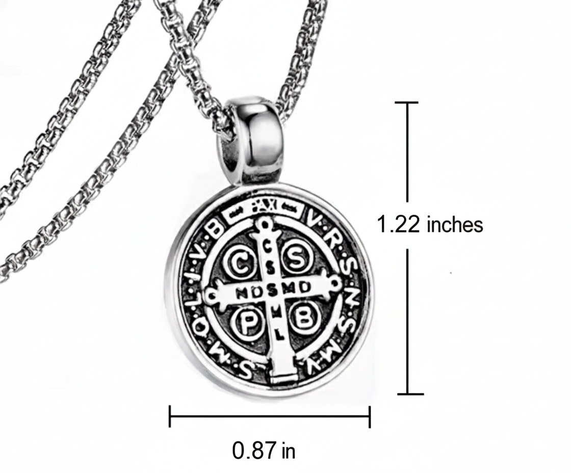 Medal with chain. St. Benedict