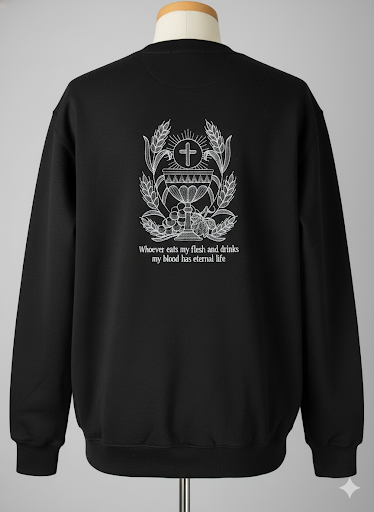 Sweater (size XL) embroidery desing on the back